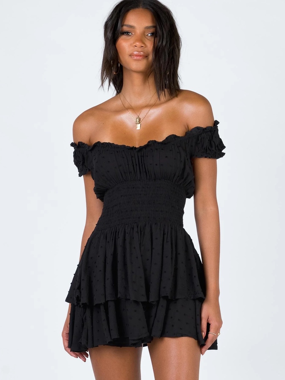 Princess Polly Black Ruffled Romper -Love Galore - Picture 3 of 4